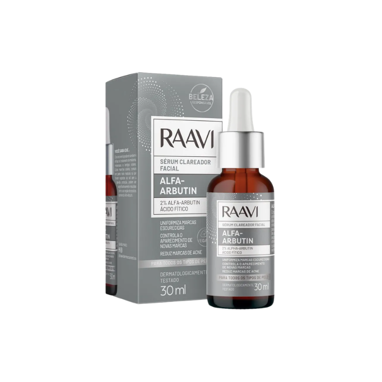 Sérum Facial Clareador Alfa-Arbutin Raavi 30ml